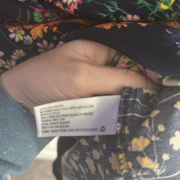 Merona Navy and colorful floral/bird pattern dress size XL - Picture 6 of 8